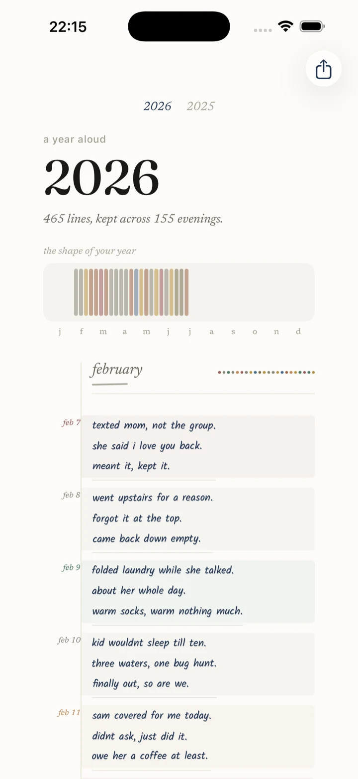 A year aloud