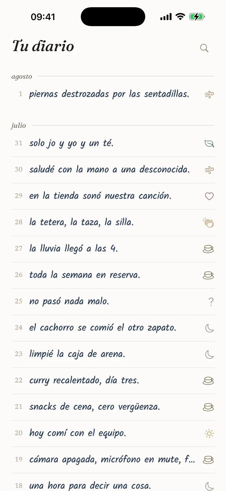Tu diario, día por día