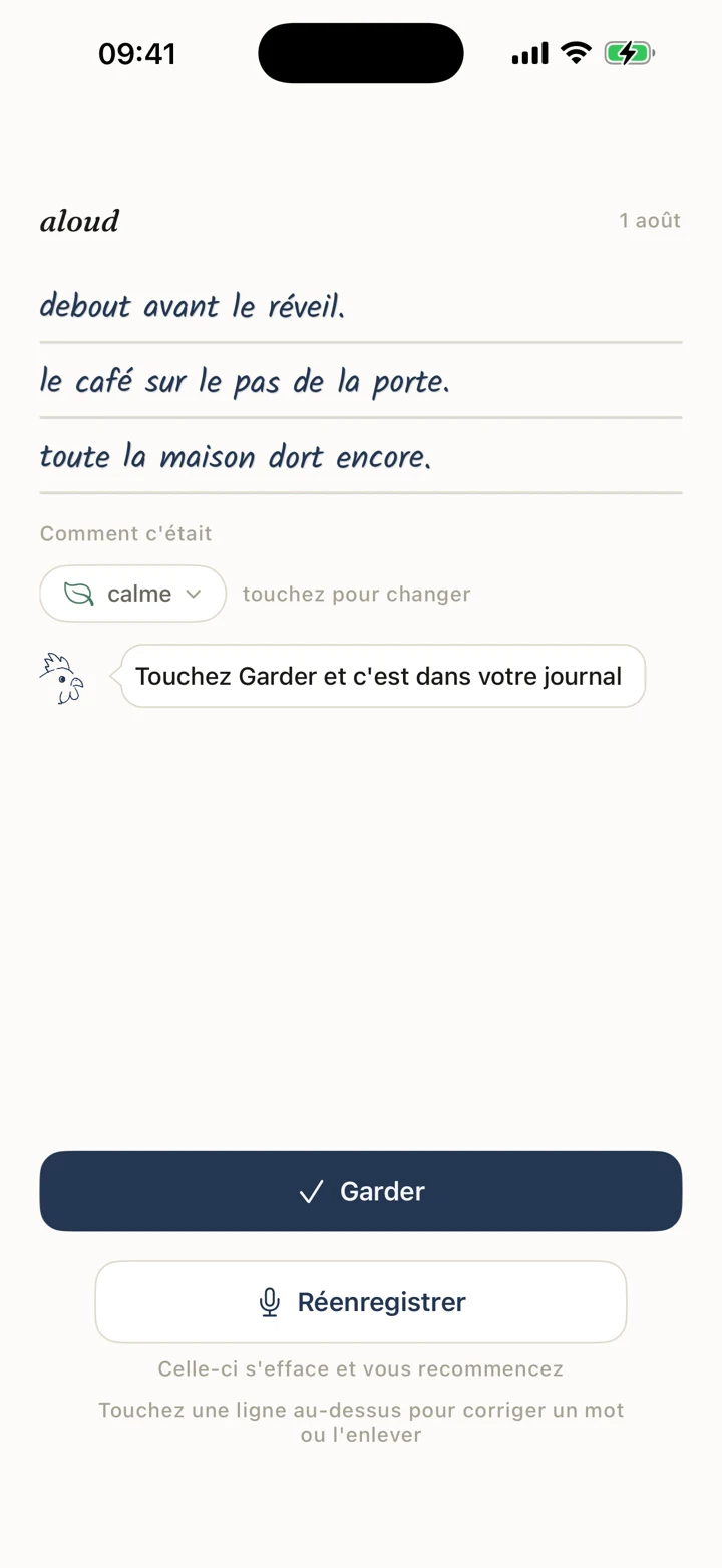 Quelques lignes écrites à la main, à peine dites